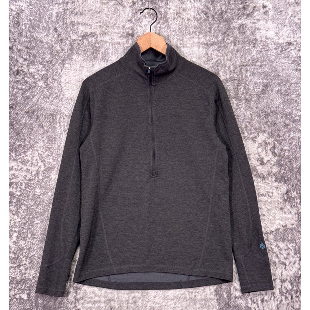 STIO Sweater Medium Womens Gray Wool Fleece Half Zip Pullover Sweatshirt